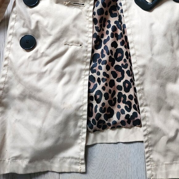 H&M Double Breasted Trench Coat - Khaki Sz 2 - Picture 6 of 8